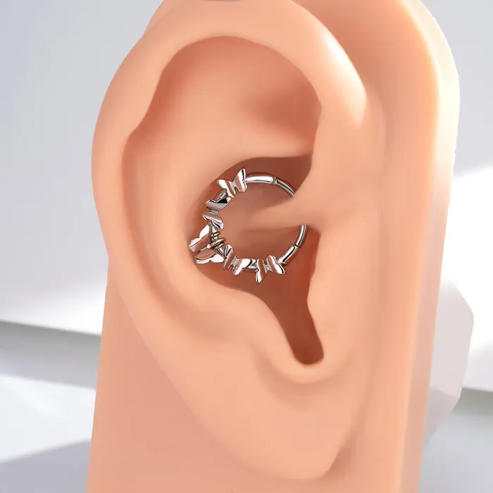 OUFER BODY JEWELRY Rings 16G Symmetrical Butterfly Clicker Septum Ring OUFER BODY JEWELRY Rings 16G Symmetrical Butterfly Clicker Septum Ring
