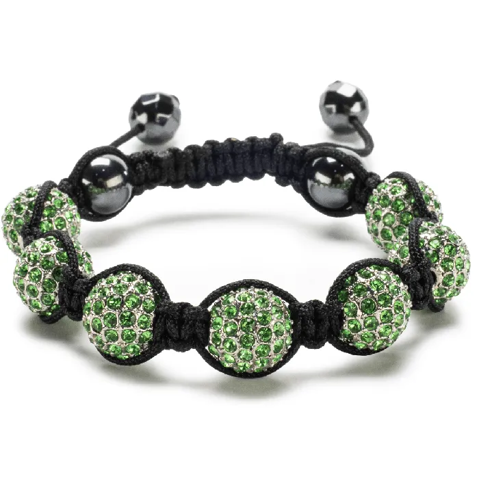 Peridot Crystal Shamballa Bracelet Alexander Kalifano Bracelets