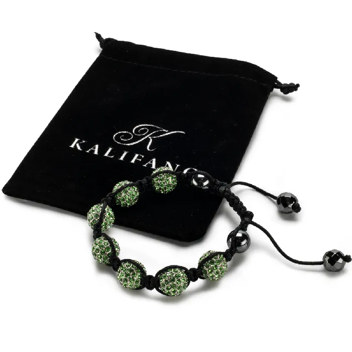 Peridot Crystal Shamballa Bracelet Alexander Kalifano Bracelets