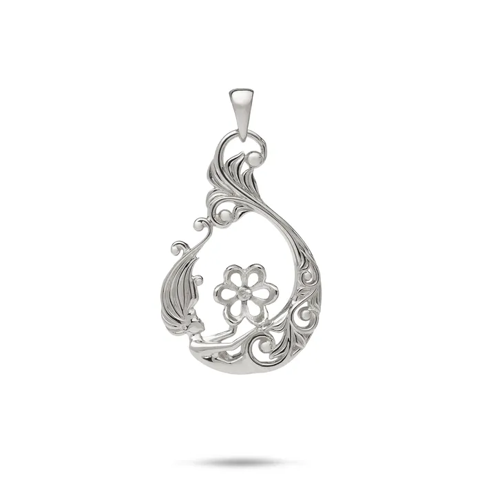 Pick A Pearl Living Heirloom Mermaid Pendant in White Gold 27mm PickAPearl Necklaces