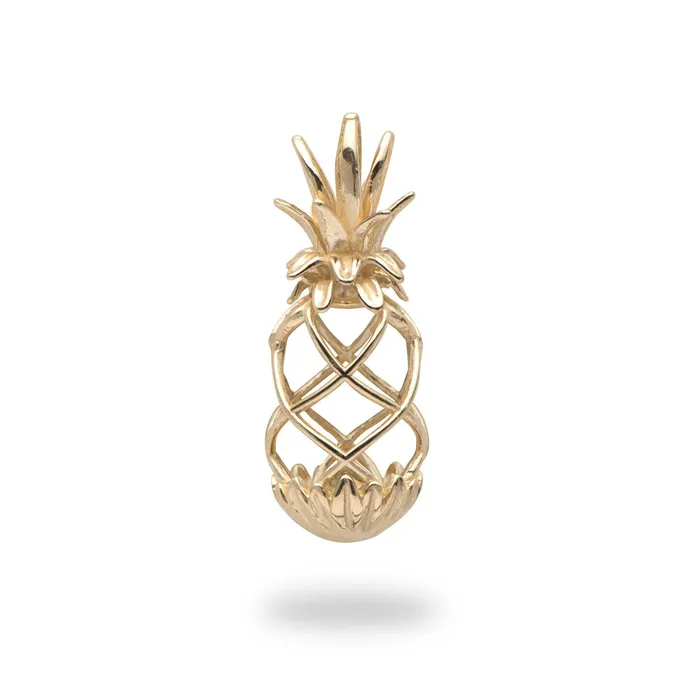 PickaPearl Necklaces Pick A Pearl Pineapple Cage Pendant in Gold