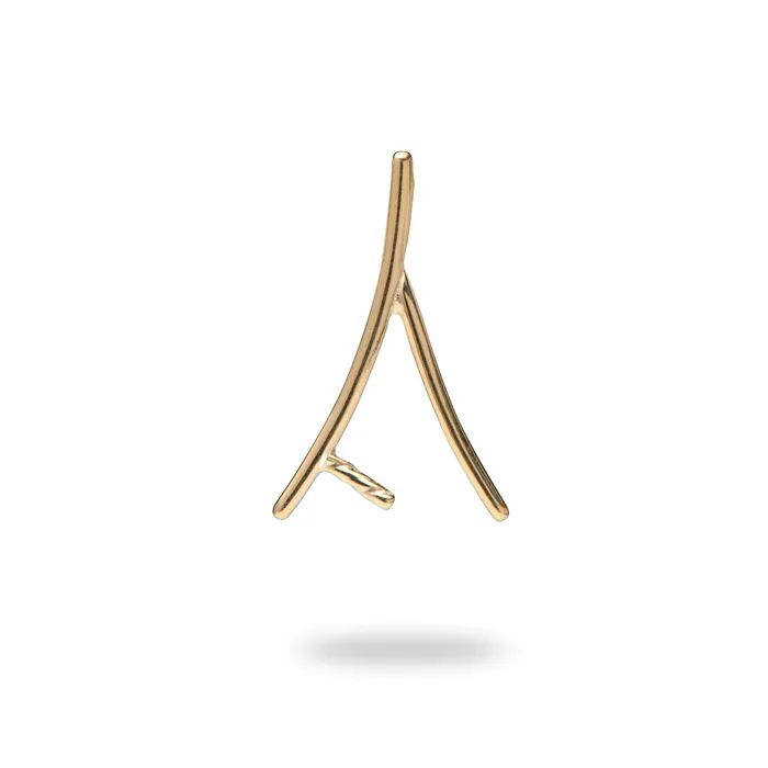 PickAPearl Necklaces Pick A Pearl Wishbone Pendant in Gold