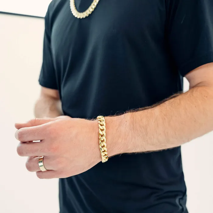 PreStyled Sets Hollow Gold Hollow Miami cuban link bracelets