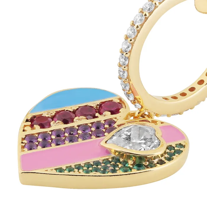 Rainbow Heart Earrings Isharya Modern Indian Jewelry Earrings