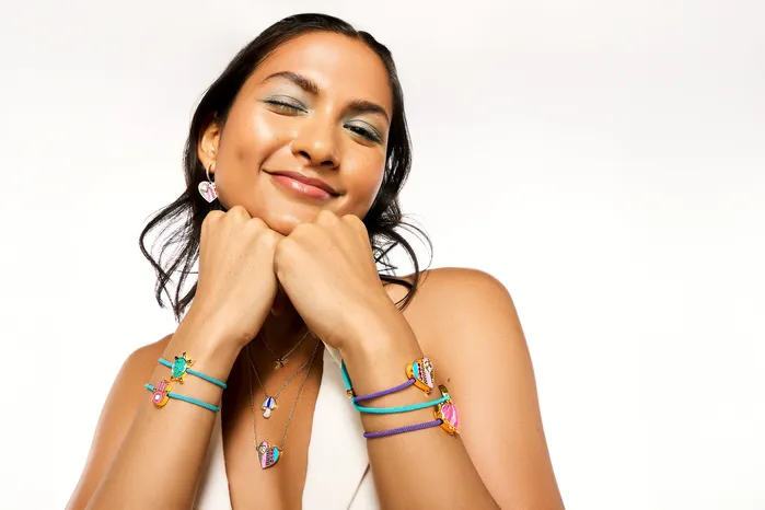 Rainbow Heart Earrings Isharya Modern Indian Jewelry Earrings