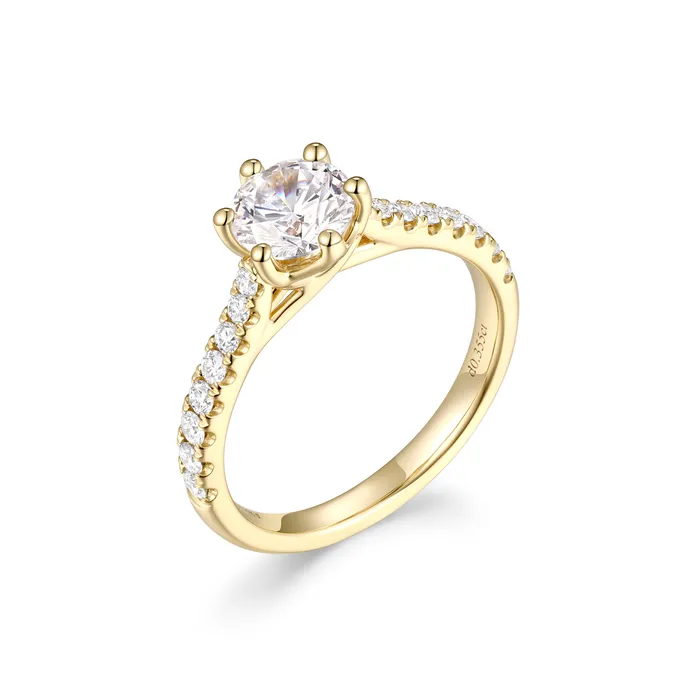 Rings Classic Solitaire Pave Ring LJ