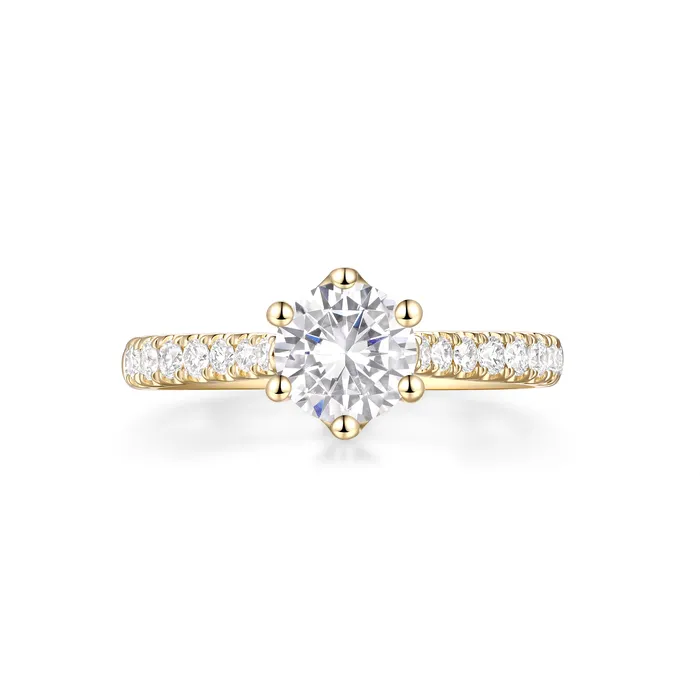Rings Classic Solitaire Pave Ring LJ