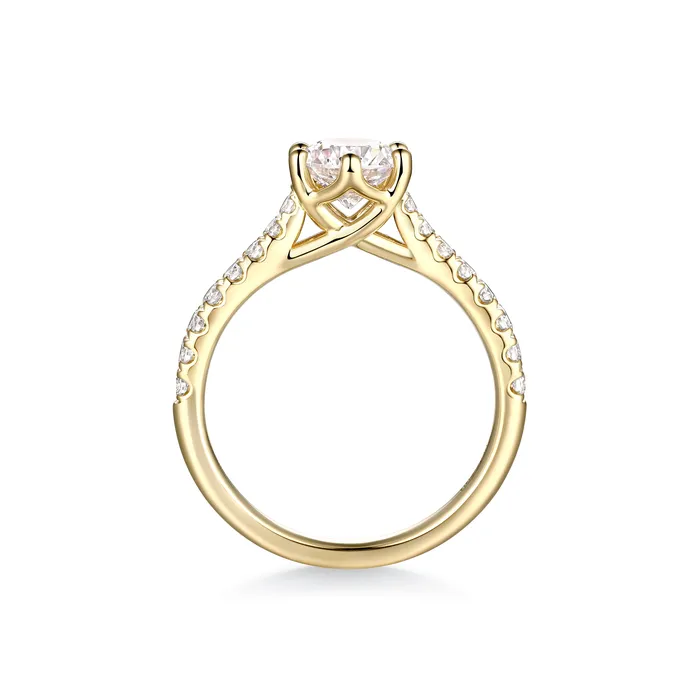 Rings Classic Solitaire Pave Ring LJ