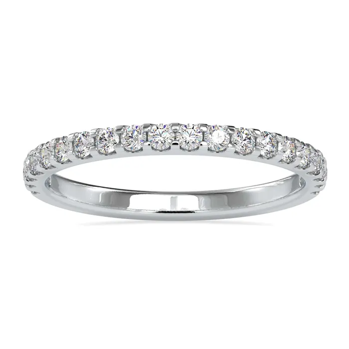 Rings Diamondrensu 170 MM Round Brilliant Cut Half Eternity Moissanite Wedding Band Rings Diamondrensu 170 MM Round Brilliant Cut Half Eternity Moissanite Wedding Band