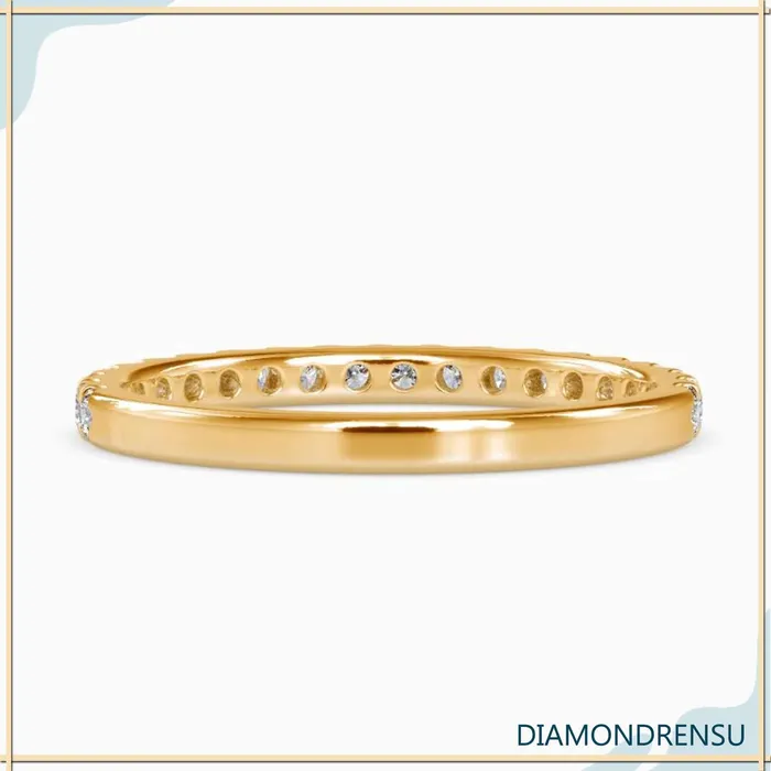 Rings Diamondrensu 170 MM Round Brilliant Cut Half Eternity Moissanite Wedding Band Rings Diamondrensu 170 MM Round Brilliant Cut Half Eternity Moissanite Wedding Band