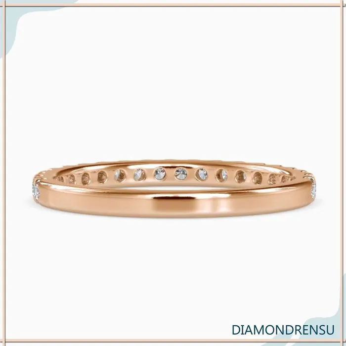 Rings Diamondrensu 170 MM Round Brilliant Cut Half Eternity Moissanite Wedding Band Rings Diamondrensu 170 MM Round Brilliant Cut Half Eternity Moissanite Wedding Band