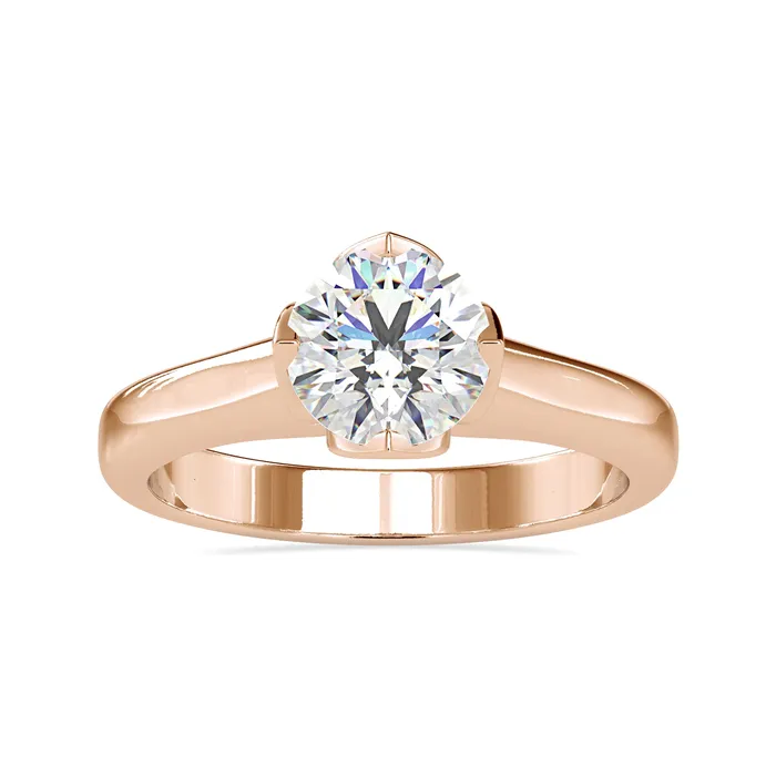Rings Diamondrensu Gold Solitaire Engagement Ring With Tulip Setting
