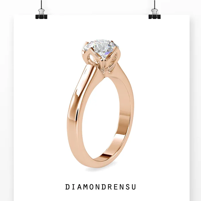 Rings Diamondrensu Gold Solitaire Engagement Ring With Tulip Setting