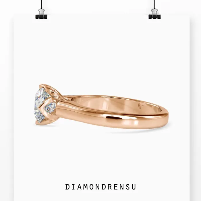 Rings Diamondrensu Gold Solitaire Engagement Ring With Tulip Setting