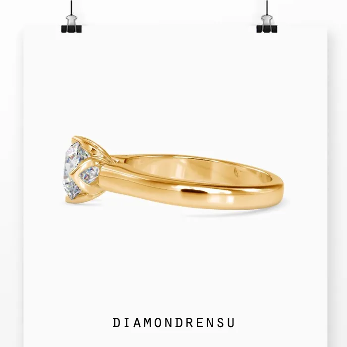 Rings Diamondrensu Gold Solitaire Engagement Ring With Tulip Setting