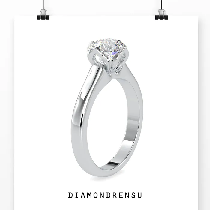 Rings Diamondrensu Gold Solitaire Engagement Ring With Tulip Setting