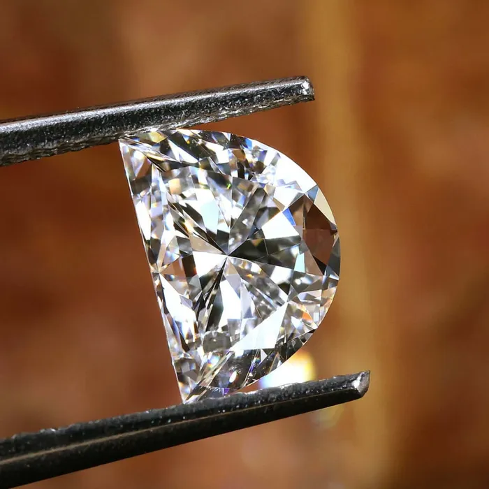 Rings Diamondrensu Half Moon Cut Lab Grown Diamond 1 Carat Diamond
