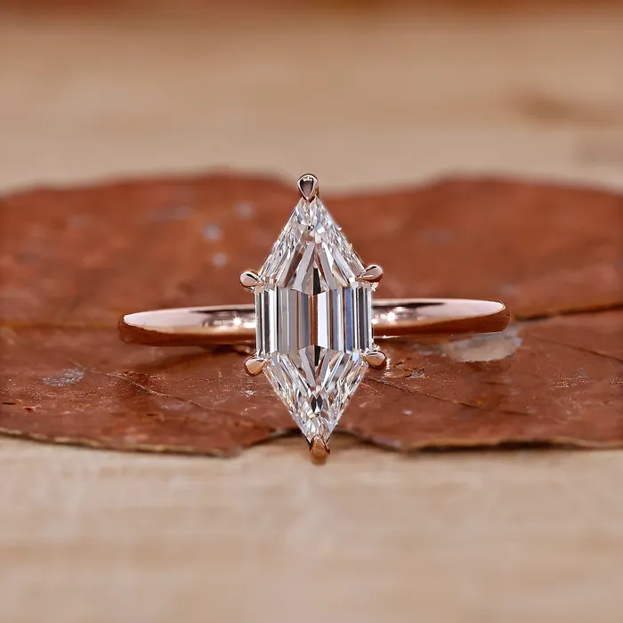 Rings Diamondrensu Hexagon Diamond Ring Solitaire Setting