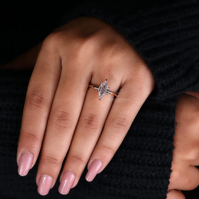 Rings Diamondrensu Hexagon Diamond Ring Solitaire Setting