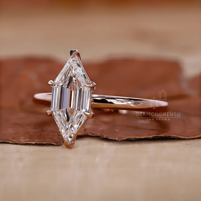 Rings Diamondrensu Hexagon Diamond Ring Solitaire Setting