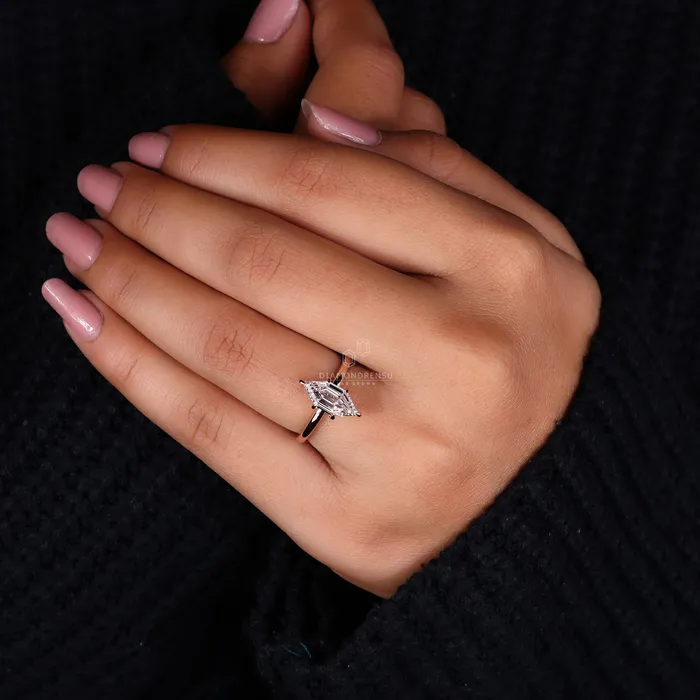 Rings Diamondrensu Hexagon Diamond Ring Solitaire Setting