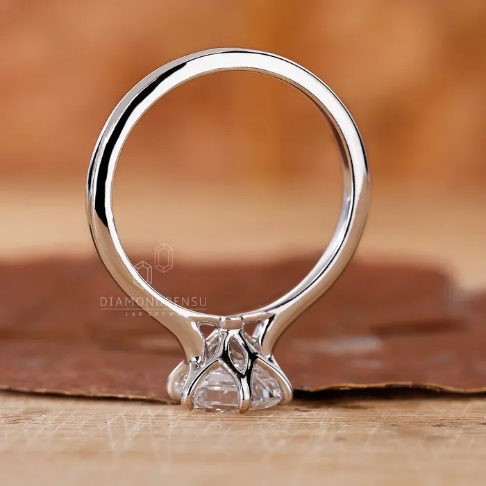 Rings Diamondrensu Hexagon Diamond Ring with Cathedral Setting