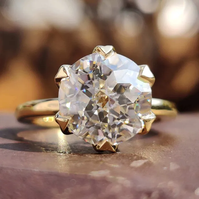 Rings Diamondrensu Jubilee Cut Claw Prongs Moissanite Solitaire Engagement Ring