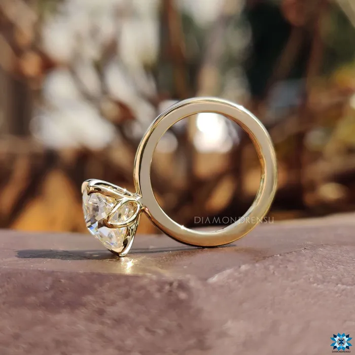 Rings Diamondrensu Jubilee Cut Claw Prongs Moissanite Solitaire Engagement Ring