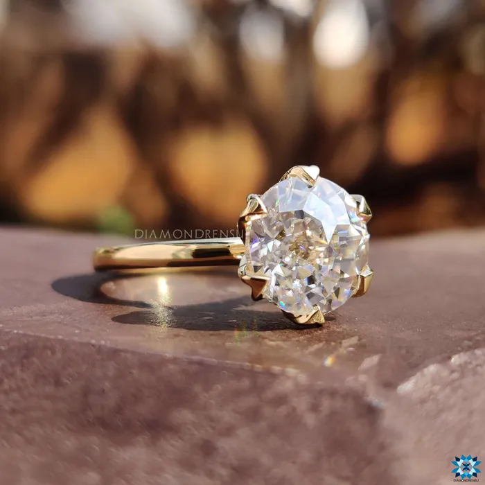 Rings Diamondrensu Jubilee Cut Claw Prongs Moissanite Solitaire Engagement Ring