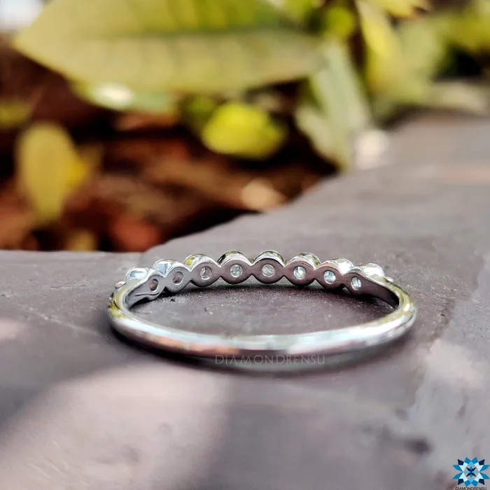 Rings Diamondrensu Round Old European Cut Colorless Moissanite Wedding Band