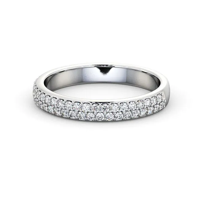 Rings Flawless Moissanite Half Eternity Ring Round Cut Double Row