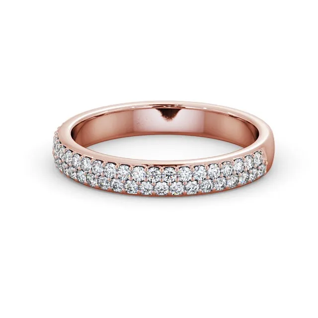 Rings Flawless Moissanite Half Eternity Ring Round Cut Double Row Rings Flawless Moissanite Half Eternity Ring Round Cut Double Row