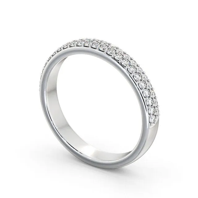 Rings Flawless Moissanite Half Eternity Ring Round Cut Double Row Rings Flawless Moissanite Half Eternity Ring Round Cut Double Row