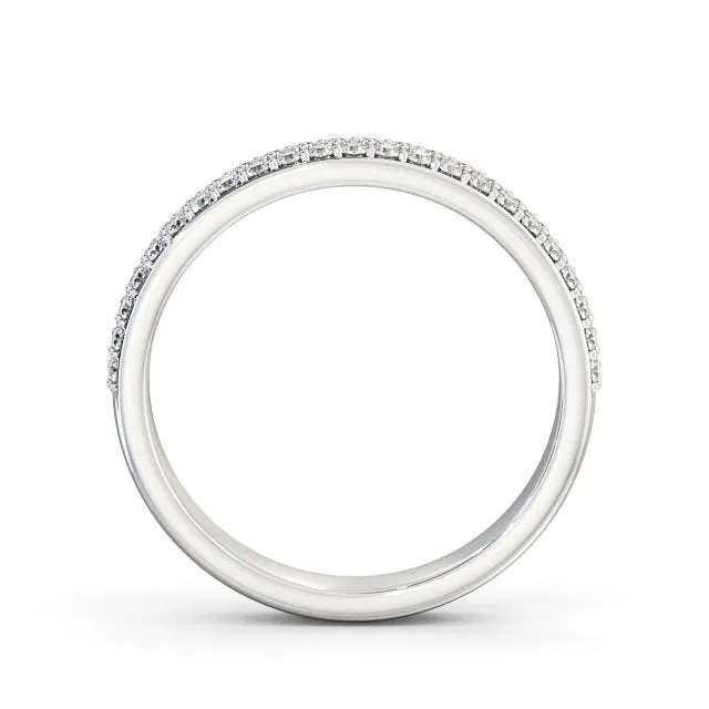 Rings Flawless Moissanite Half Eternity Ring Round Cut Double Row Rings Flawless Moissanite Half Eternity Ring Round Cut Double Row