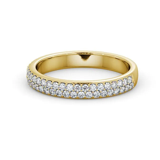 Rings Flawless Moissanite Half Eternity Ring Round Cut Double Row Rings Flawless Moissanite Half Eternity Ring Round Cut Double Row