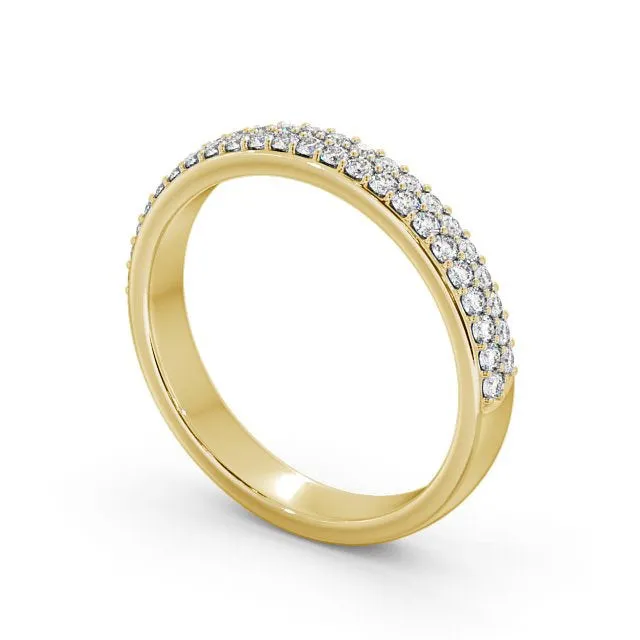 Rings Flawless Moissanite Half Eternity Ring Round Cut Double Row Rings Flawless Moissanite Half Eternity Ring Round Cut Double Row