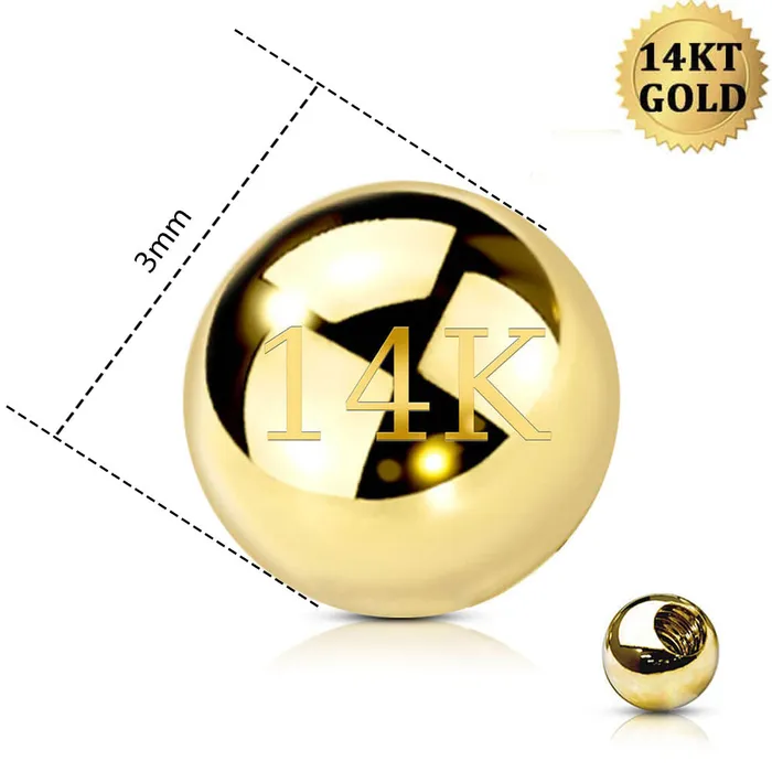 Rings OUFER BODY JEWELRY 14K Gold Solid 16G Replacement Ball CBR Ring Ball Cartilage Ball Rings OUFER BODY JEWELRY 14K Gold Solid 16G Replacement Ball CBR Ring Ball Cartilage Ball