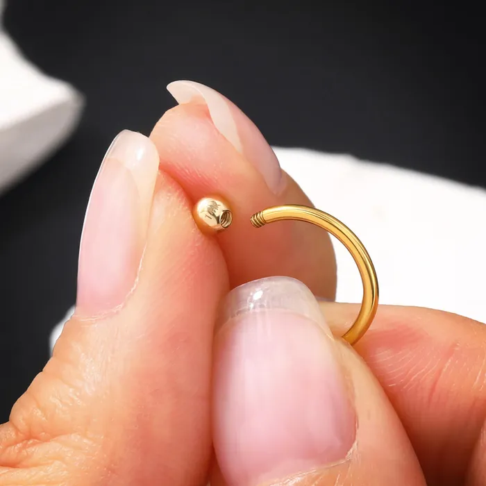 Rings OUFER BODY JEWELRY 14K Gold Solid 16G Replacement Ball CBR Ring Ball Cartilage Ball Rings OUFER BODY JEWELRY 14K Gold Solid 16G Replacement Ball CBR Ring Ball Cartilage Ball
