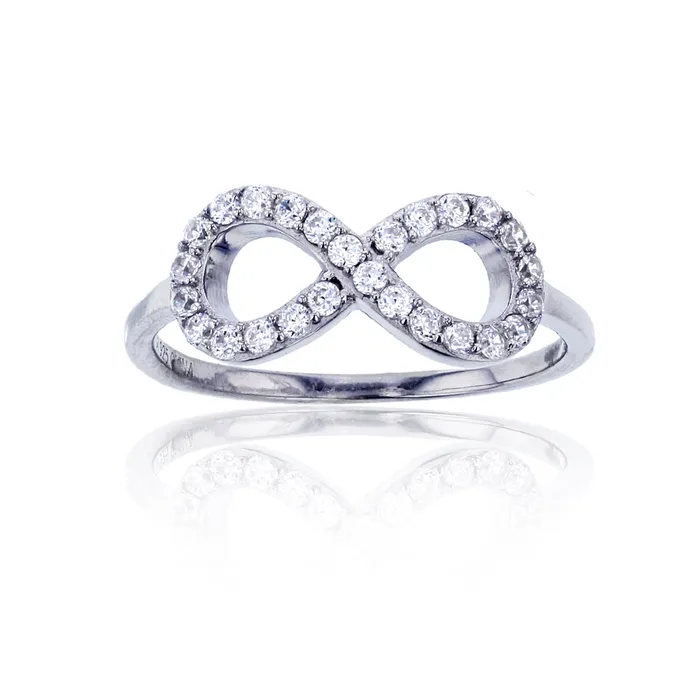 Rings Silver Sterling Silver Pave Infinity Fashion Ring