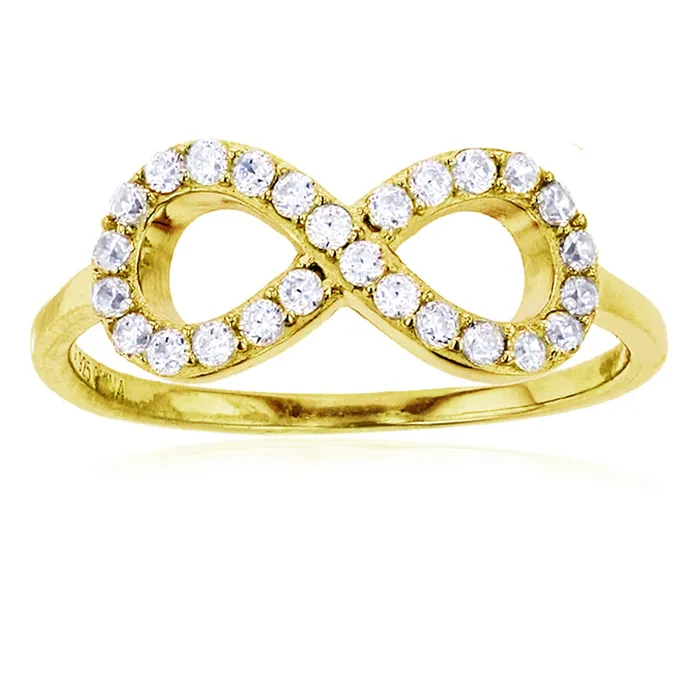 Rings Silver Sterling Silver Pave Infinity Fashion Ring