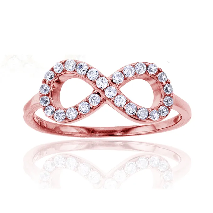 Rings Silver Sterling Silver Pave Infinity Fashion Ring