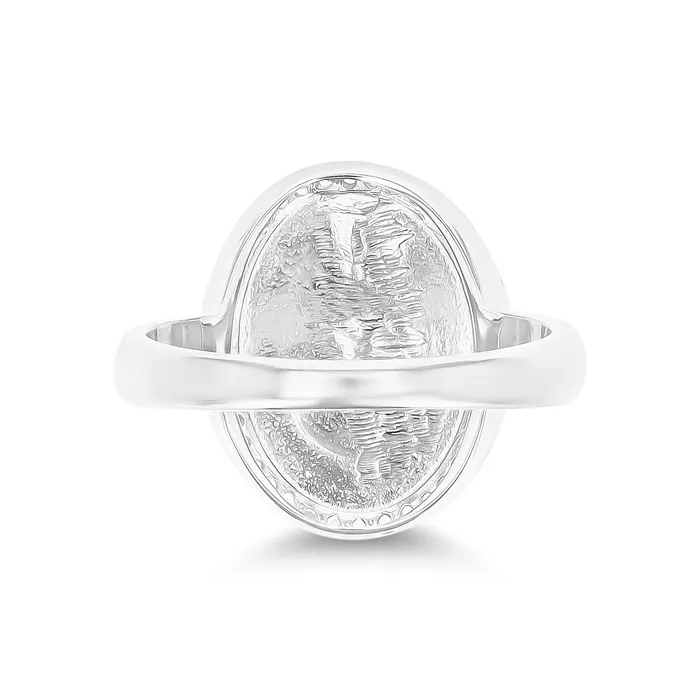 Rings Silver Sterling Silver Rhodium Larimar Cubic Zirconia Halo Fashion Ring Rings Silver Sterling Silver Rhodium Larimar Cubic Zirconia Halo Fashion Ring