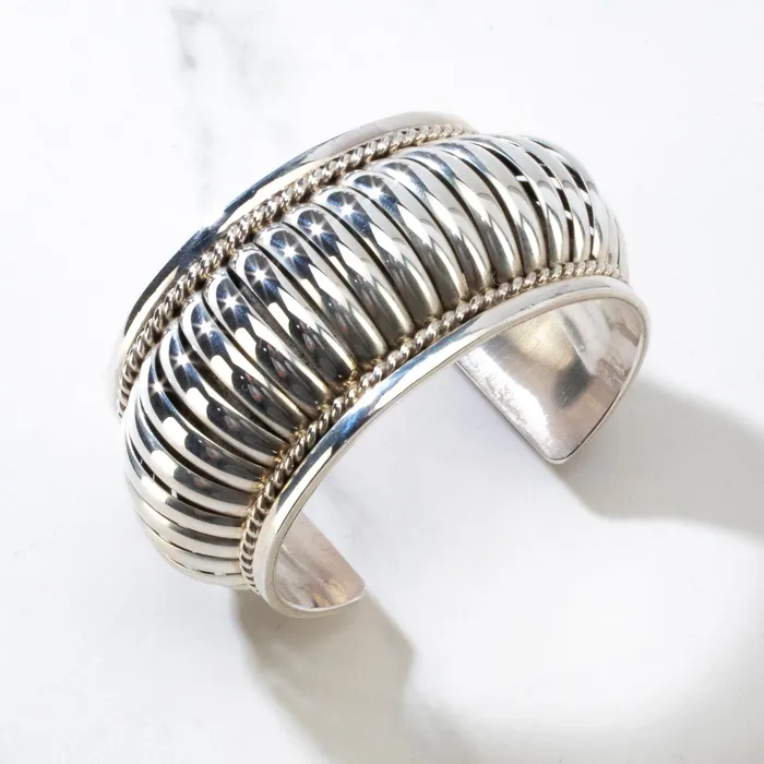Rings Tom Charlie Navajo USA Native American Made 925 Sterling Silver Cuff Kalifano