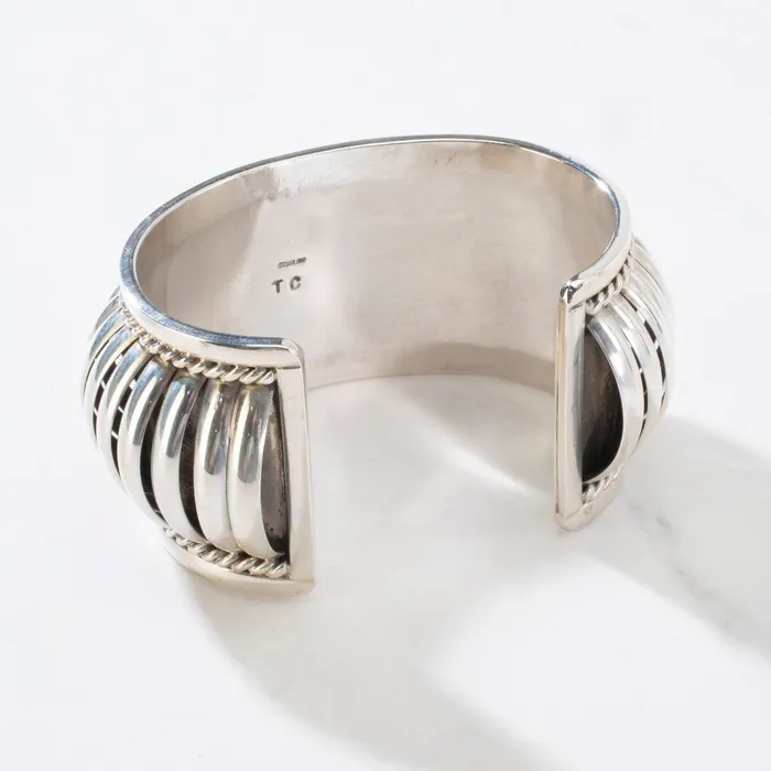 Rings Tom Charlie Navajo USA Native American Made 925 Sterling Silver Cuff Kalifano