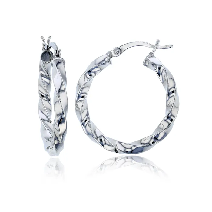 Silver DECADENCE Sterling Silver Polished Twisted Hoop Earrings for Women 3mm Round Hoop Earrings Secure Snap Bar Closure Shiny Classic Earrings 10mm70mm Earrings Silver DECADENCE Sterling Silver Polished Twisted Hoop Earrings for Women 3mm Round Hoop Earrings Secure Snap Bar Closure Shiny Classic Earrings 10mm70mm Earrings