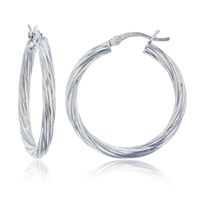 Silver DECADENCE Sterling Silver Polished Twisted Hoop Earrings for Women 3mm Round Hoop Earrings Secure Snap Bar Closure Shiny Classic Earrings 10mm70mm Earrings Silver DECADENCE Sterling Silver Polished Twisted Hoop Earrings for Women 3mm Round Hoop Earrings Secure Snap Bar Closure Shiny Classic Earrings 10mm70mm Earrings