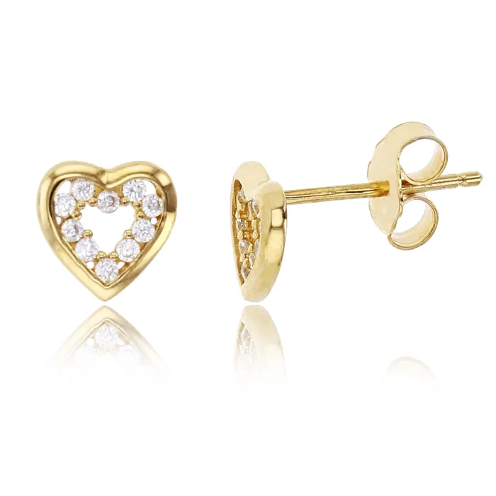 Silver Earrings Sterling Silver Rhodium 7x7mm Open Heart with Polished Frame Stud Earring Silver Earrings Sterling Silver Rhodium 7x7mm Open Heart with Polished Frame Stud Earring
