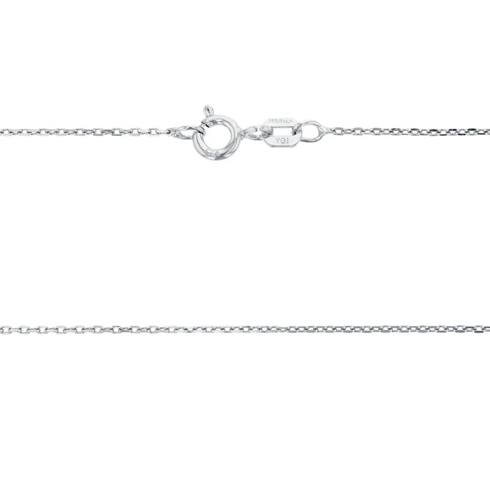 Silver Rings Sterling Silver 1mm Diamond Cut Cable 030 Rhodium Plated Chain