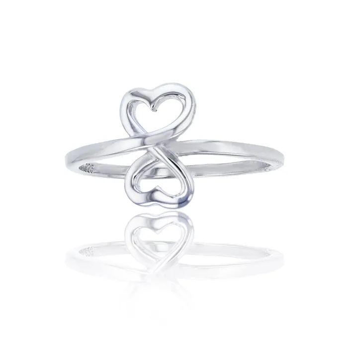 Silver Rings Sterling Silver Infinity Hearts Ring