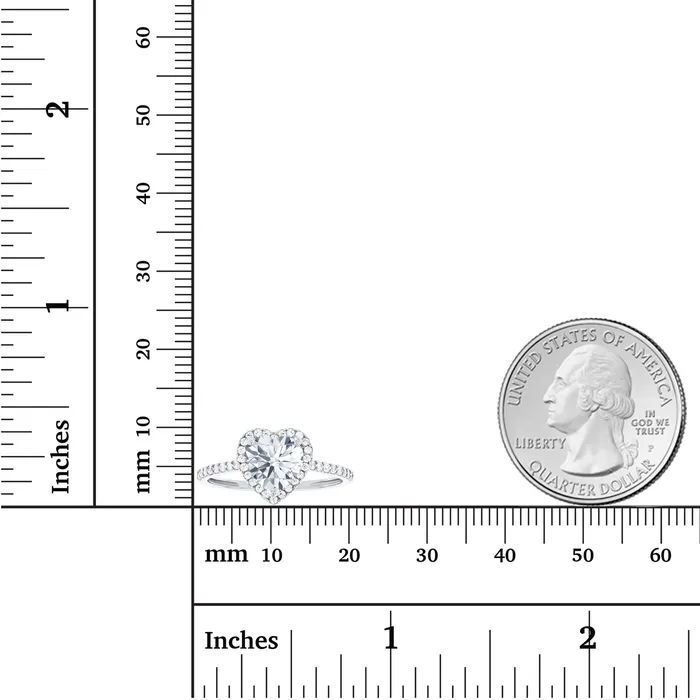 Silver Rings Sterling Silver Rhodium 7mm Heart Amethyst Created White Sapphire Halo Ring Silver Rings Sterling Silver Rhodium 7mm Heart Amethyst Created White Sapphire Halo Ring